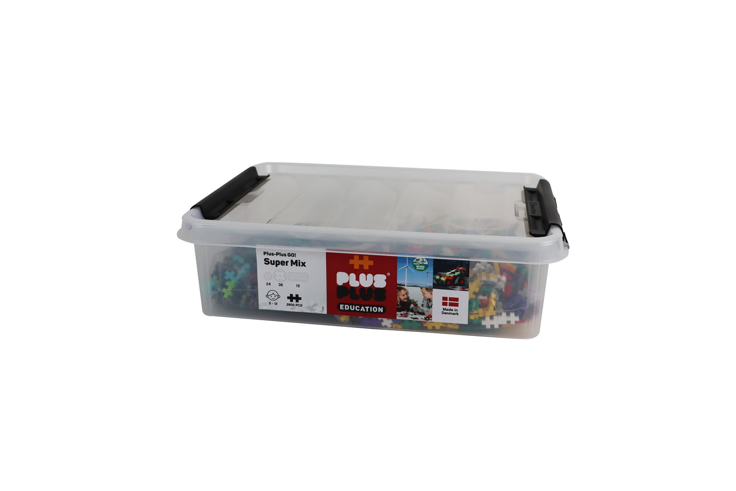 Plus-Plus bouwstenen, wielen in opbergbox